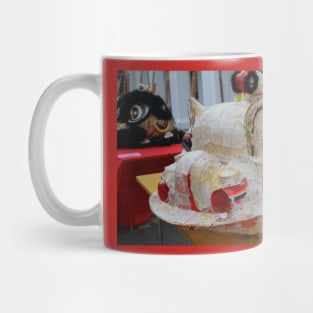 Unfinished pasted grid Chinese Dragon mask Mug